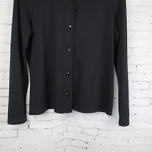 JONDEN BY LINDA LEAL BLACK ROUND NECK LONG SLEEVE CARDIGAN SWEATER SIZE LARGE - Picture 5 of 9